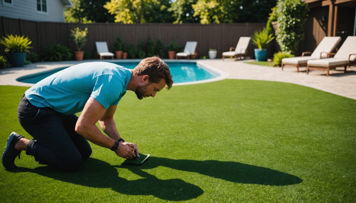 Guide pratique : Installer un gazon synthétique autour de votre piscine en toute simplicité